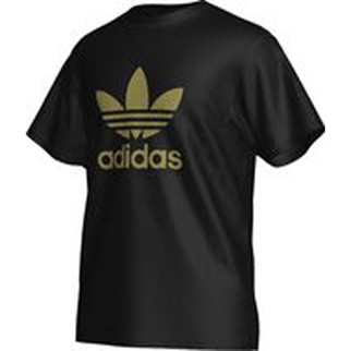 adidas Shirt TREFOIL TEE (Originals Kollektion) - black/metallic gold|L