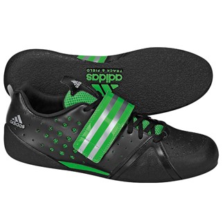 adidas Spikes ADIZERO SHOTPUT - black/intense green/metallic silver|48 2/3