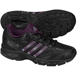 adidas Damen-Laufschuh DURAMO3 LEATHER W (black/deepest purple/metallic silver) - 40 2/3
