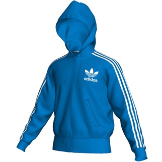 adidas Freizeitjacke HOODED FLOCK (Originals Kollektion) - bluebird/white|XXL