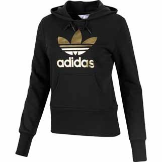 adidas Damen-Hoodie TREFOIL (Originals Kollektion) - black/metallic gold|34