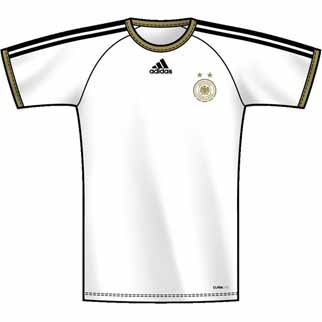 adidas T-Shirt DFB REPLICA (white/met gold footb) - M