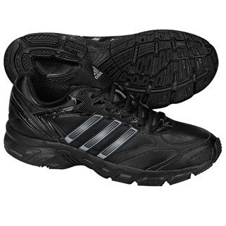 adidas Herren-Laufschuh DURAMO 3 LEATHER (black/black blue met./metallic silver) - 40