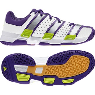 adidas Damen-Handballschuh COURT STABIL 5 W (running white/ metallic silver/purple) - 41 1/3
