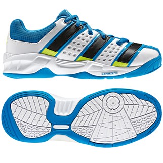 adidas Kinder-Hallenschuh COURT STABIL XJ (running white/black/sharp blue) - 35