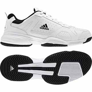 adidas Herren-Tennisschuh AMBITION LOGO VI (running white/black/metallic silver) - 49 1/3