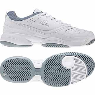 adidas Damen-Tennisschuh AMBITION LOGO VI (running white/metallic silver/solid blue) - 38