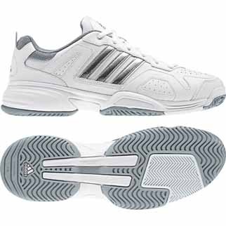 adidas Herren-Tennisschuh AMBITION STR VI (running white/metallic silver/silver) - 46 2/3