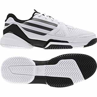 adidas Herren-Tennisschuh ADIZERO ACE (running white/black/metallic silver) - 40 2/3