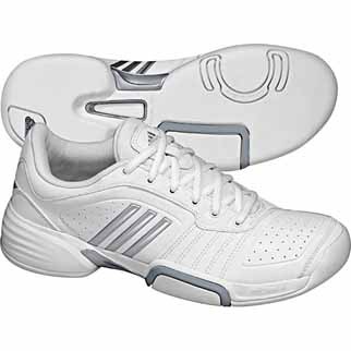 adidas Damen-Tennisschuh BARRICADE  TEAM W CPT (running white/metallic silver/silver) - 43 1/3
