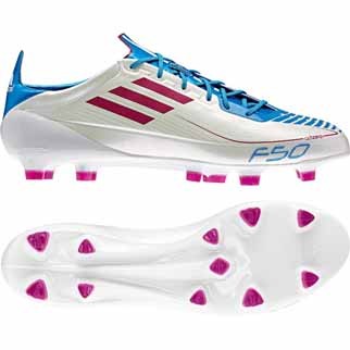 adidas Fuballschuh F50 ADIZERO TRX FG (lightning white/radiant pink/cyan) - 43 1/3