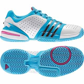 adidas Damen-Tennisschuh BARRICADE ADILIBRIA (running white/metallic silver/intense blue) - 40