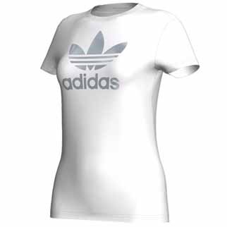 adidas Damen-Shirt TREFOIL (Originals-Kollektion) - running white/metallic silver|36