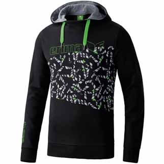 erima Kapuzensweatshirt STYLO-MYLO (black/anthracite/green) - S