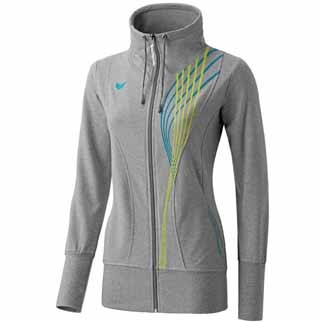 erima Sweatjacke Damen MOTION - grau melange/petrol/lime|44