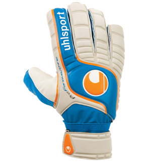 Uhlsport Torwart-Handschuhe FANGMASCHINE AQUASOFT (grau/pazifik/orange) - 8,5