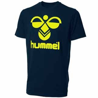 hummel T-Shirt CLASSIC BEE - marine/neon yellow|128