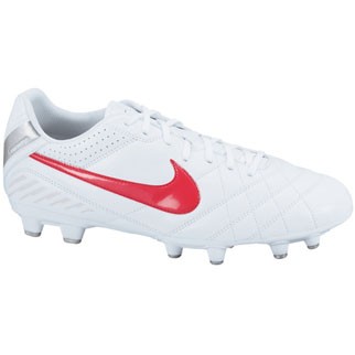 Nike Fuballschuh TIEMPO NATURAL IV FG - white/siren red-mtllc-silver|44,5