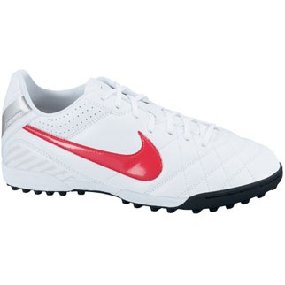 Nike Fuballschuh TIEMPO NATURAL IV TF - white/siren red-mtllc-silver|39