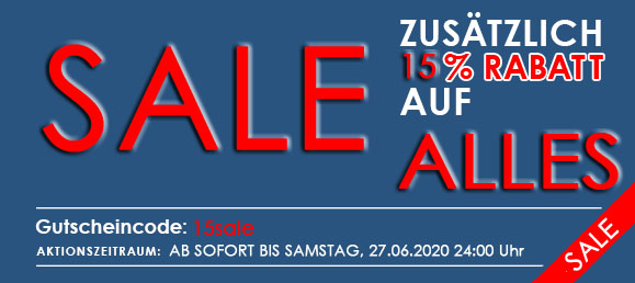 15% Rabatt auf alles