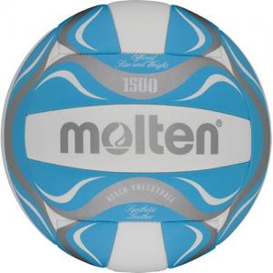 molten Beach-Volleyball BV1500-LB (weiß/blau/silber) 