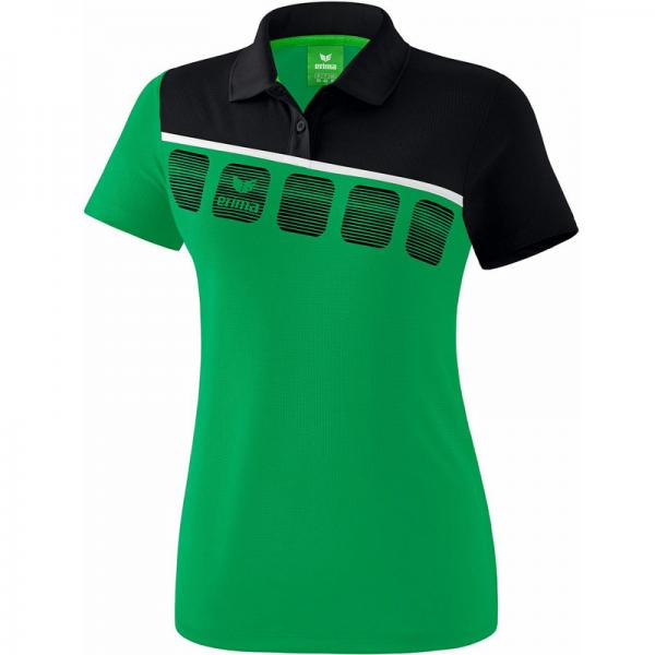 erima Damen-Poloshirt 5-C smaragd/schwarz/weiß | 34