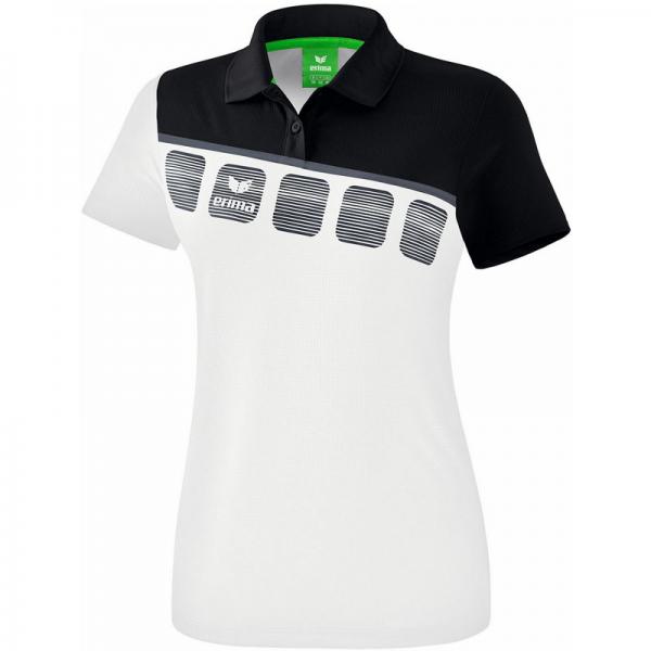 erima Damen-Poloshirt 5-C weiß/schwarz/dunkelgrau | 34