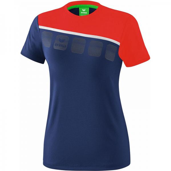 erima Damen-T-Shirt 5-C new navy/rot/weiß | 34