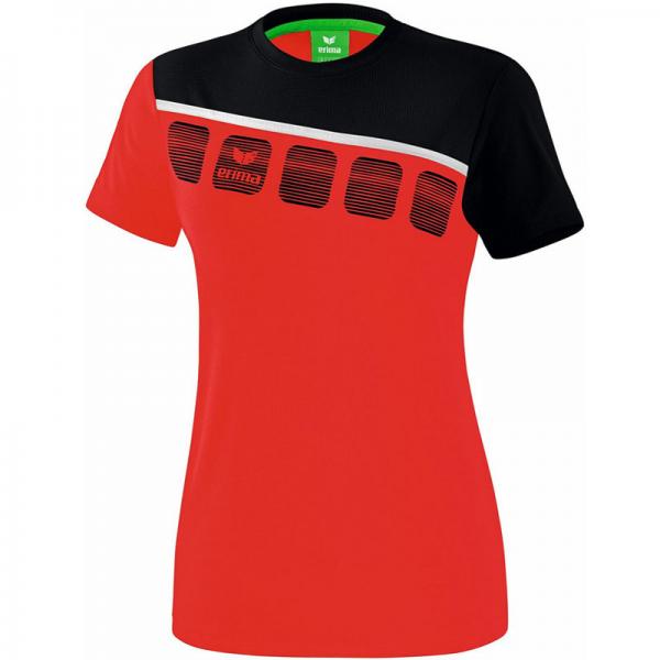 erima Damen-T-Shirt 5-C rot/schwarz/weiß | 34