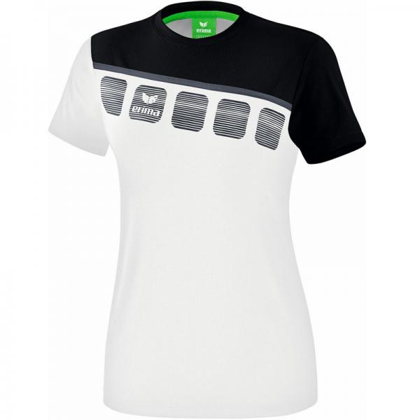 erima Damen-T-Shirt 5-C weiß/schwarz/dunkelgrau | 34