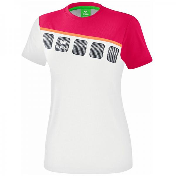 erima Damen-T-Shirt 5-C weiß/love rose/peach | 34