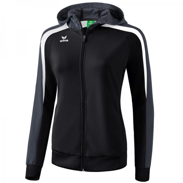 erima Damen-Trainingsjacke LIGA 2.0 - mit Kapuze schwarz/weiß/dunkelgrau | 34