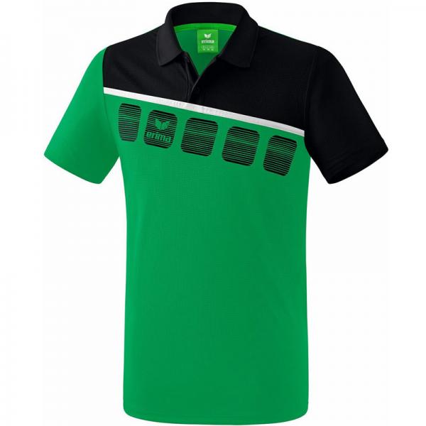 erima Poloshirt 5-C smaragd/schwarz/weiß | S