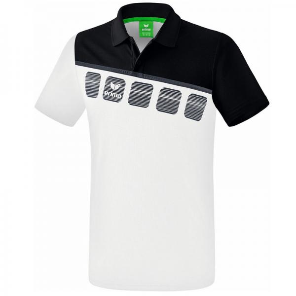 erima Poloshirt 5-C weiß/schwarz/dunkelgrau | 128
