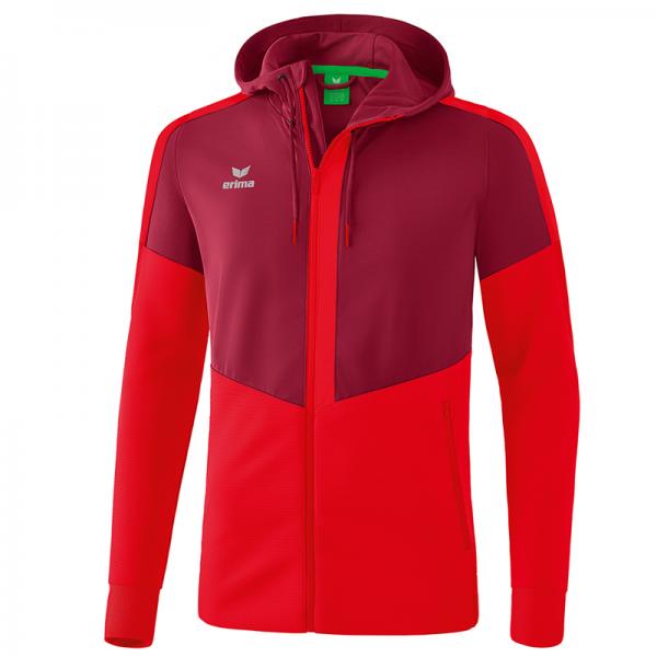 erima Trainingsjacke SQUAD - mit Kapuze bordeaux/rot | 128