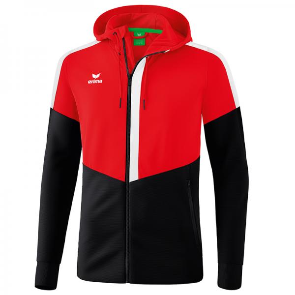 erima Trainingsjacke SQUAD - mit Kapuze rot/schwarz/weiß | S