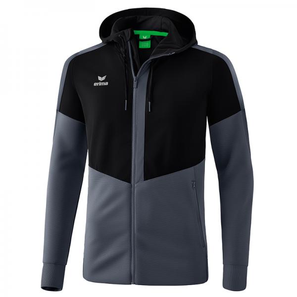 erima Trainingsjacke SQUAD - mit Kapuze schwarz/slate grey | 164