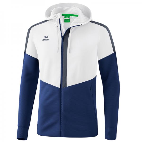 erima Trainingsjacke SQUAD - mit Kapuze weiß/new navy/slate grey | 140