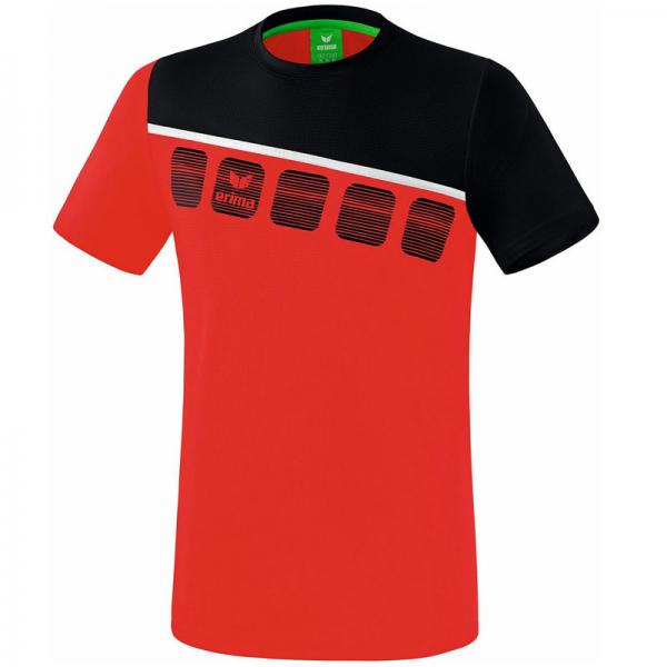 erima Trainingsshirt 5-C rot/schwarz/weiß | 140