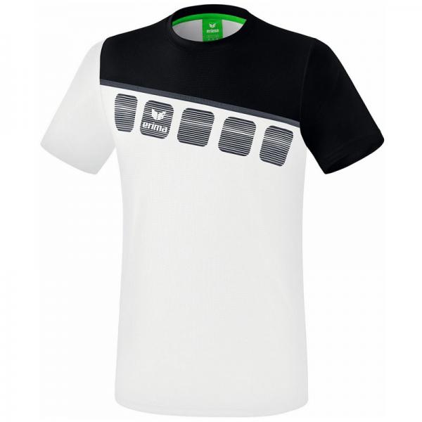 erima Trainingsshirt 5-C weiß/schwarz/dunkelgrau | 128
