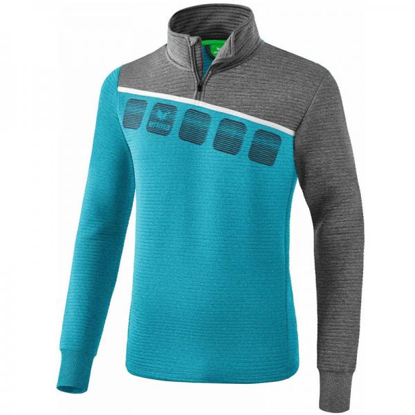 erima Trainingstop 5-C oriental blue melange/grau melange/weiß | 128