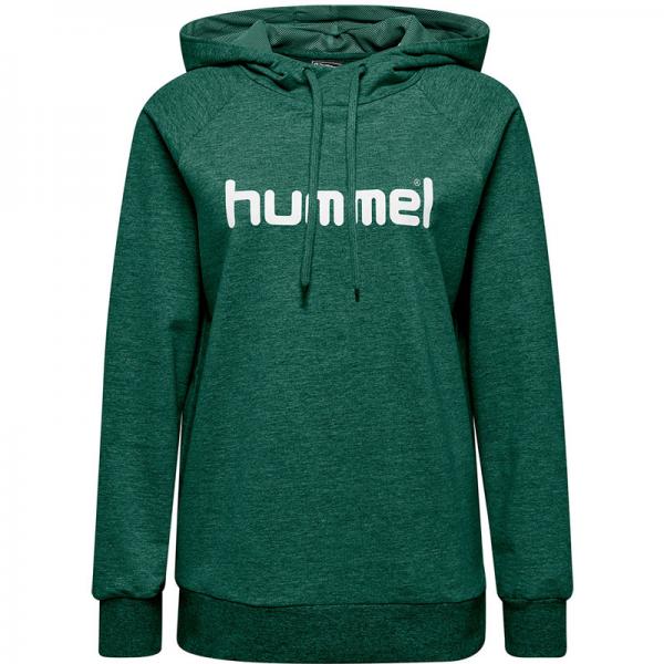 hummel Damen-Hoodie GO COTTON LOGO evergreen | XS