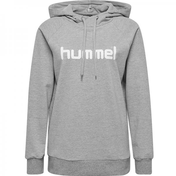 hummel Damen-Hoodie GO COTTON LOGO grey melange | XS