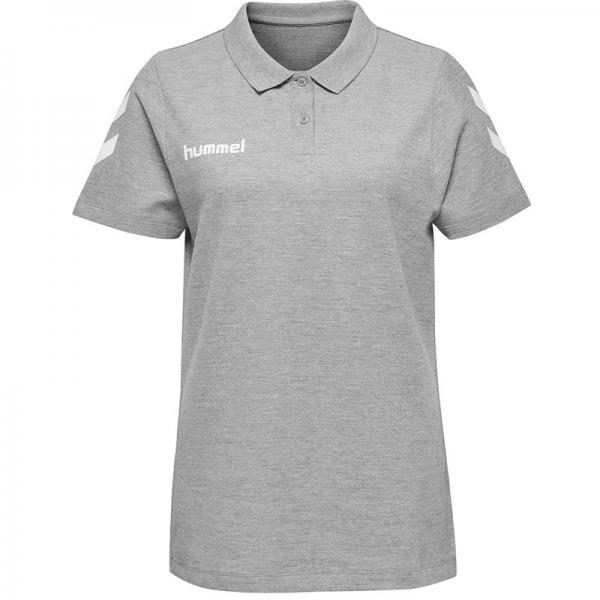 hummel Damen-Poloshirt GO COTTON grey melange | XS