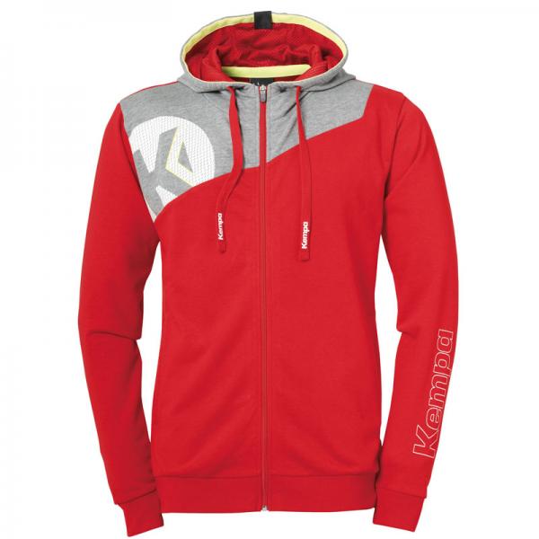 Kempa Kapuzenjacke CORE 2.0 rot/dark grau melange | 116