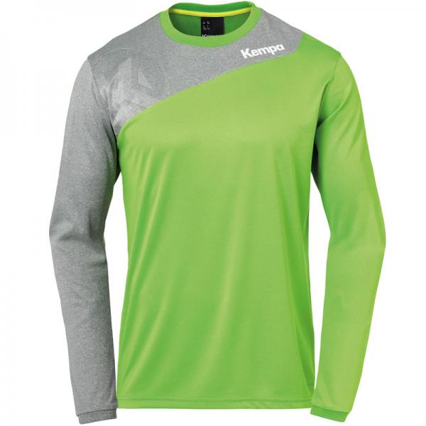 Kempa Trikot CORE 2.0 - langarm hope grün/dark grau melange | S | Langarm