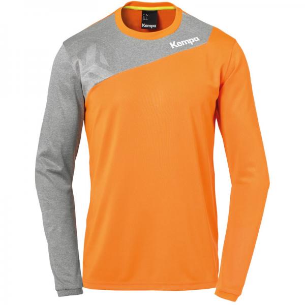 Kempa Trikot CORE 2.0 - langarm fresh orange/dark grau melange | XL | Langarm