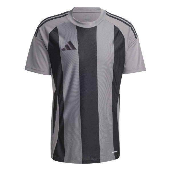 adidas Trikot STRIPED 24 - kurzarm team grey four/black | XL | Kurzarm