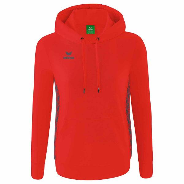 erima Damen-Hoodie ESSENTIAL TEAM rot/slate grey | 34