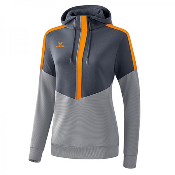 erima Damen-Hoodie SQUAD slate grey/monument grey/new orange | 34